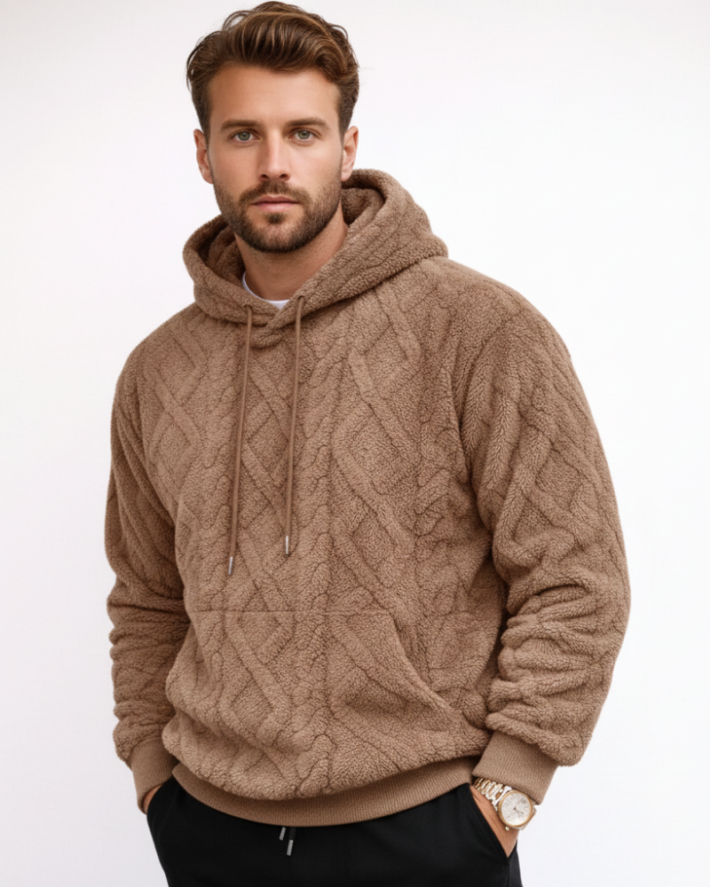 Ernie Herre Hættetrøje i Fleece Strik – Varm Casual & Streetwear Hoodie til Vinter