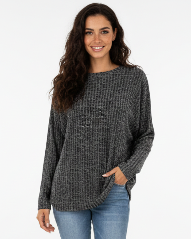 Jamily Damenpullover Klassisch mit Langarm – Bequemer Freizeitpullover im Zeitlosen Stil