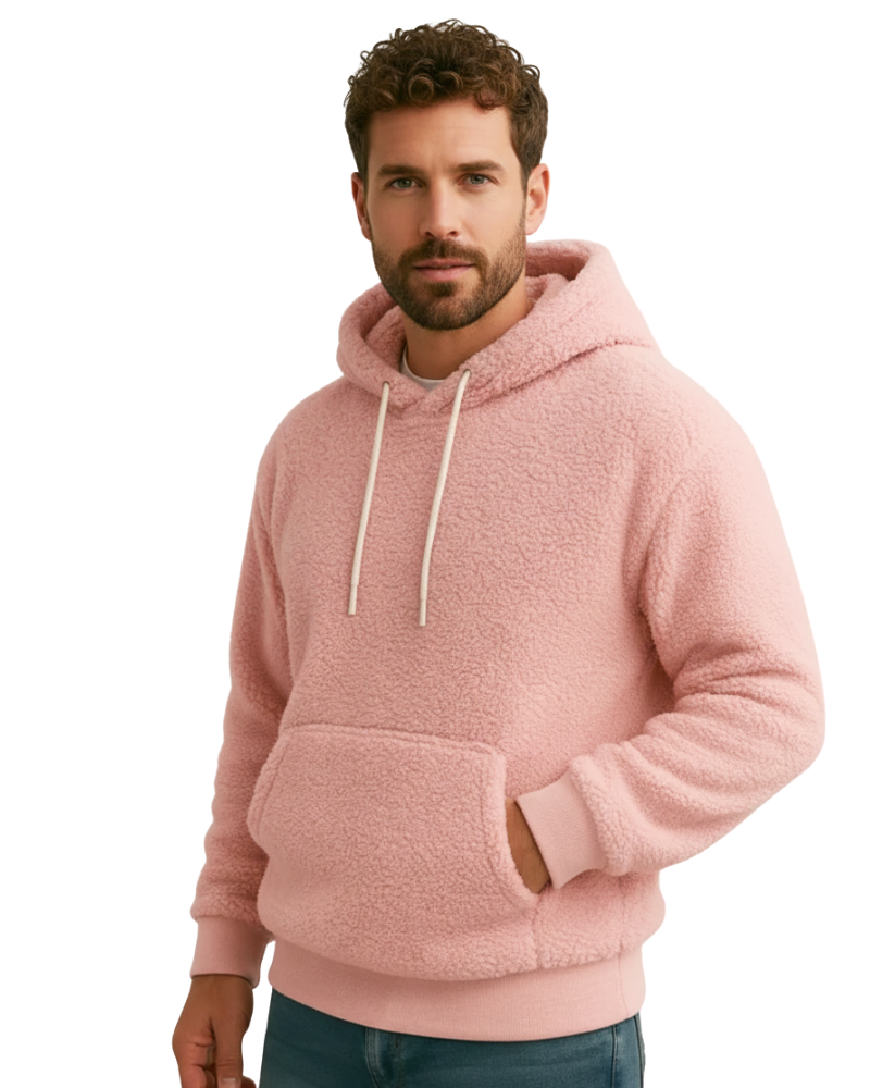 Romano Alvarez Pull Teddy Homme – Sweat à Capuche en Fleece Doux Coupe Confort