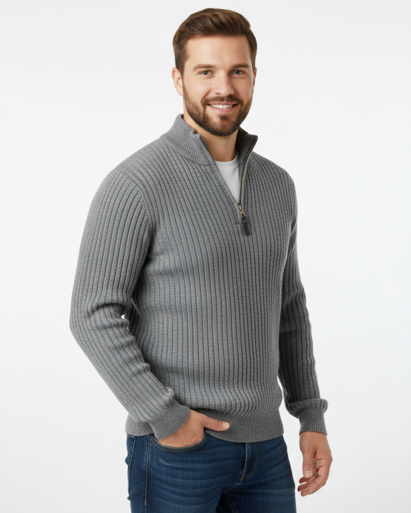 Arjay Pull Demi-Zip Herre – Sweatshirt med Høj Krave, Ribstrikkede Ærmer & Alsidig Stil