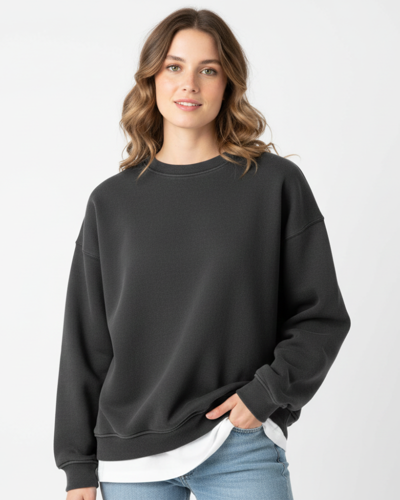 Rosie Oversized Women's Pullover – Comfortable Sweatshirt with Round Neck, Long Sleeves & Relaxed Fit