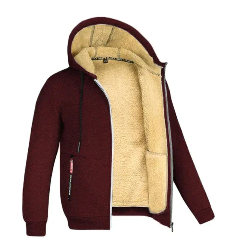 Diego Men's Winter Jacket – Warm & Elegant with Integrated Hood & Zipper Closure