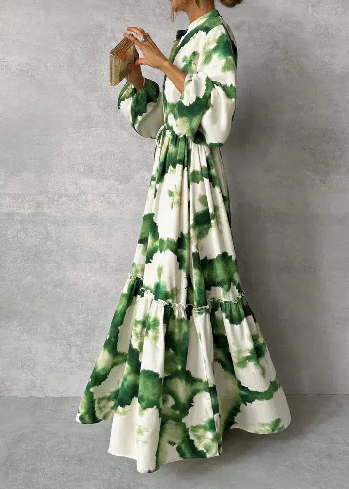 Patricia Robe Maxi Femme - Manches Longues, Výstřih do V - Elegantní a Plynulý Design pro Formální Události