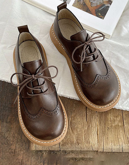 Liza Sapatos Mulher – Estilo Oxford Richelieu Elegantes com Detalhes Brogue e Conforto