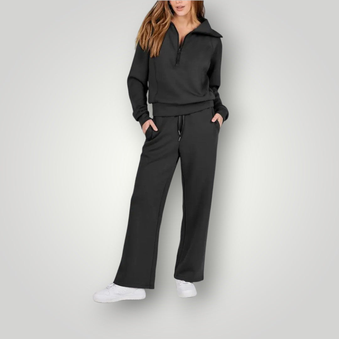 Conjunto de Roupa de Descanso Feminina Lilou – Camisola e Calças de Corrida Confortáveis em Tecido Macio e Luxuoso