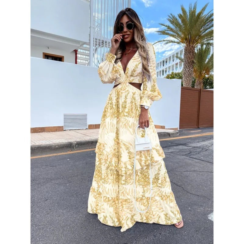 Fioraelle Robe Longue Femme – Elegant langærmet gæstekjole til bryllupper