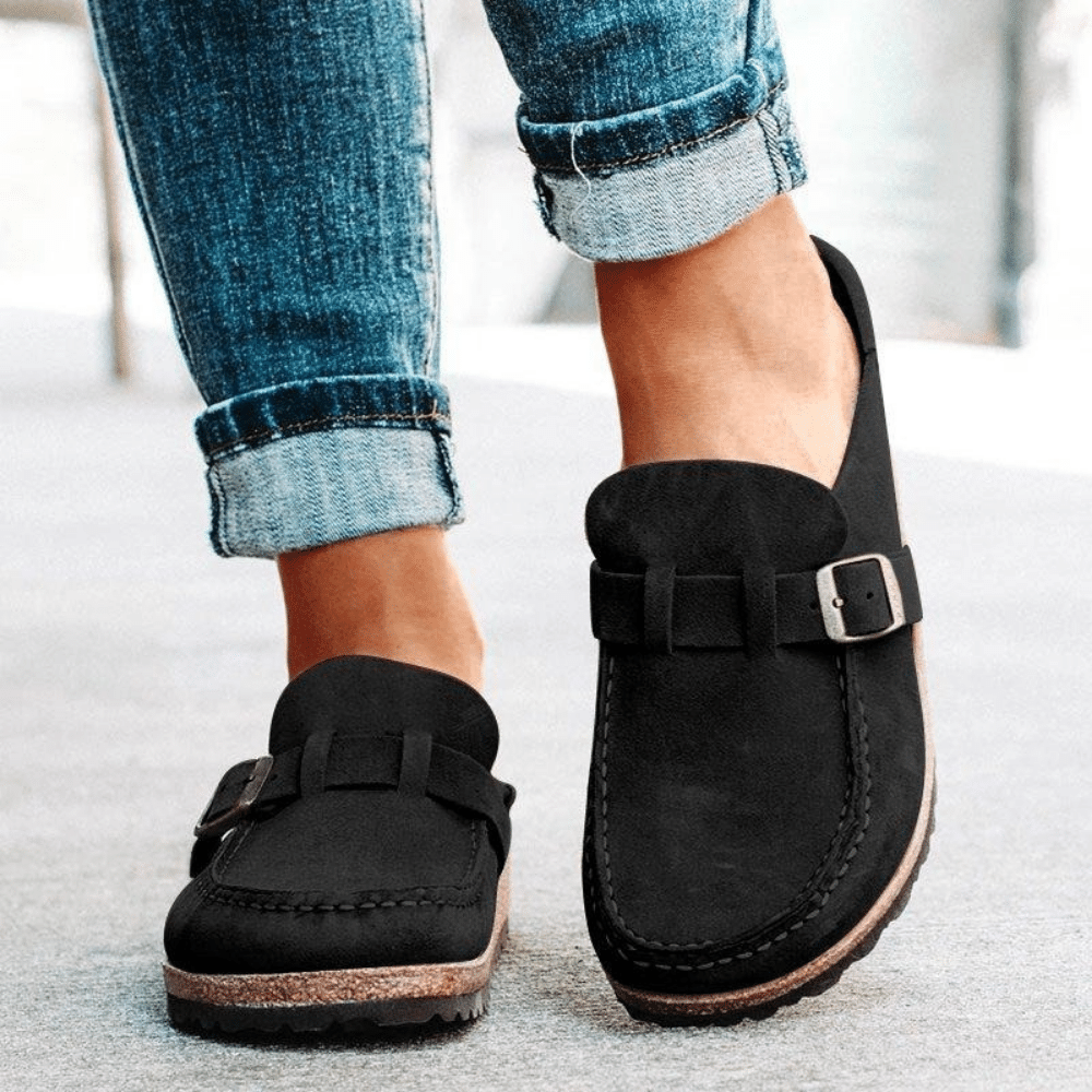 Georgia Sabots Femme Confort – Ergonomische Mules mit Schnallenriemen für lässigen Stil
