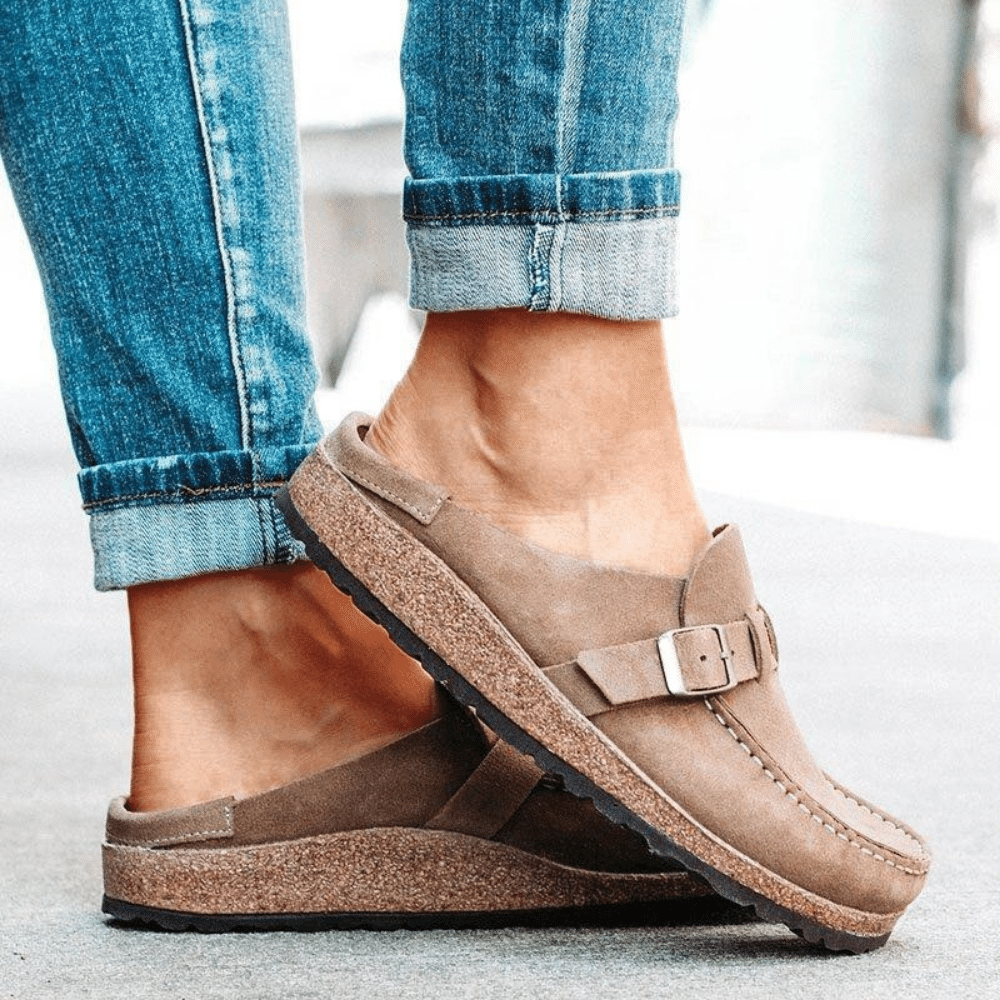 Georgia Sabots Femme Confort – Ergonomische Mules mit Schnallenriemen für lässigen Stil