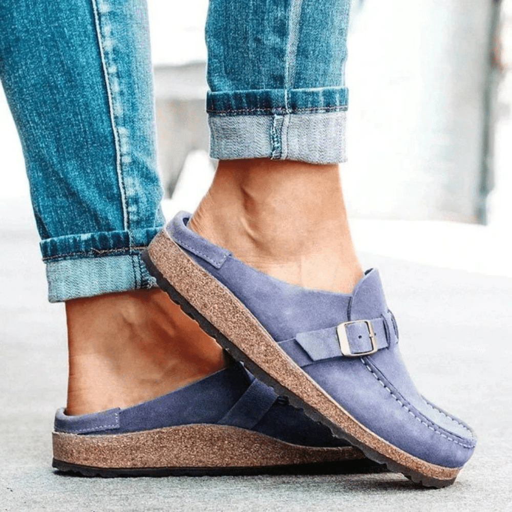 Georgia Sabots Femme Confort – Ergonomische Mules mit Schnallenriemen für lässigen Stil