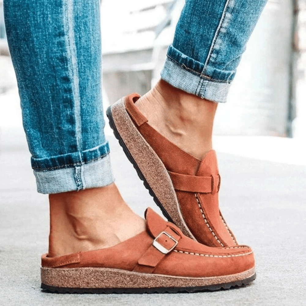 Georgia Sabots Femme Confort – Ergonomische Mules mit Schnallenriemen für lässigen Stil