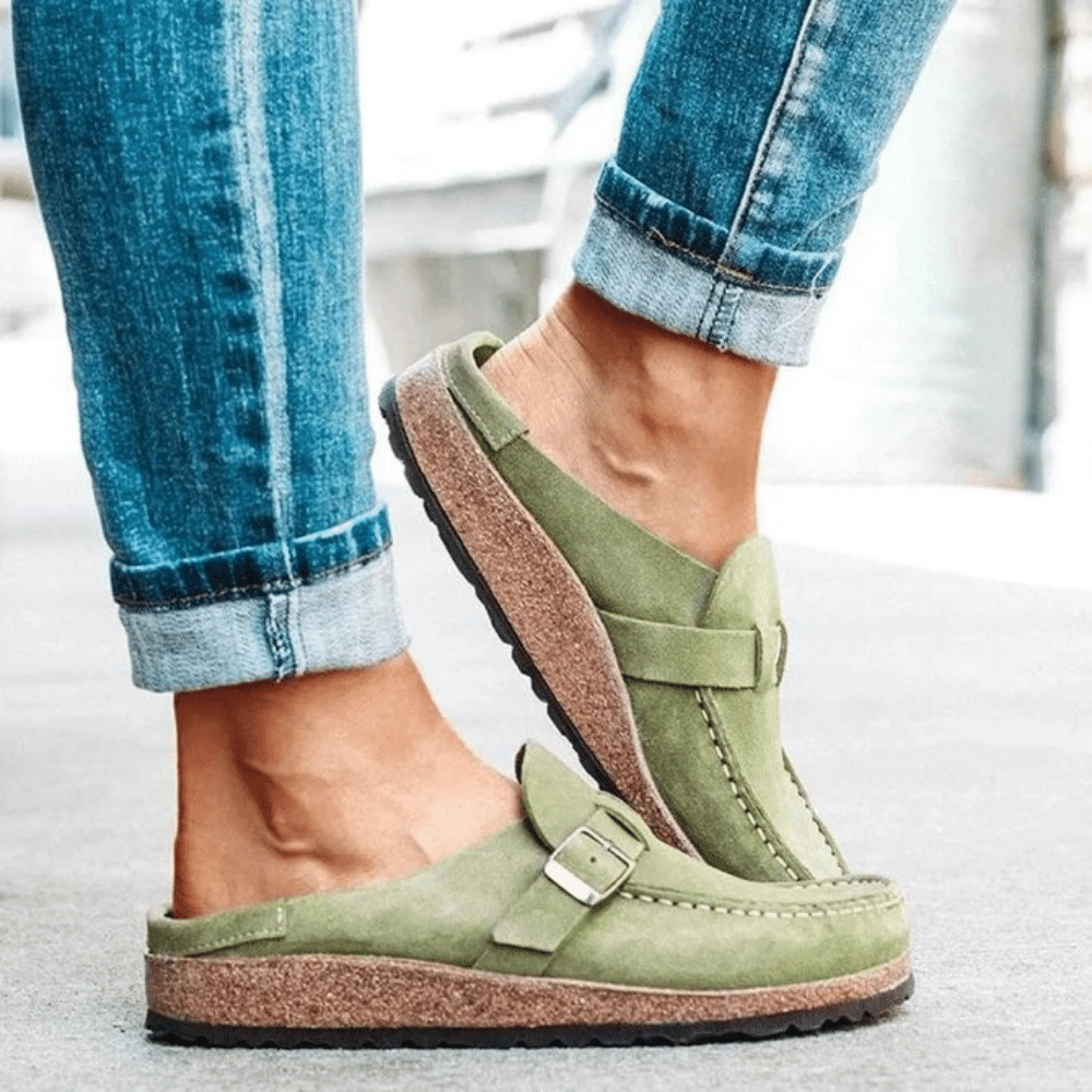 Georgia Sabots Femme Confort – Ergonomische Mules mit Schnallenriemen für lässigen Stil