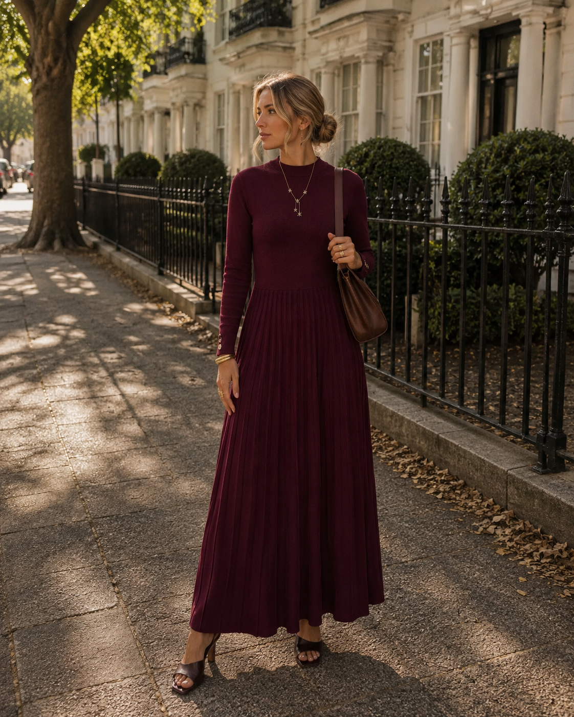 Sienna Women’s Pleated Dress – Flowing Skirt & Elegant Cut