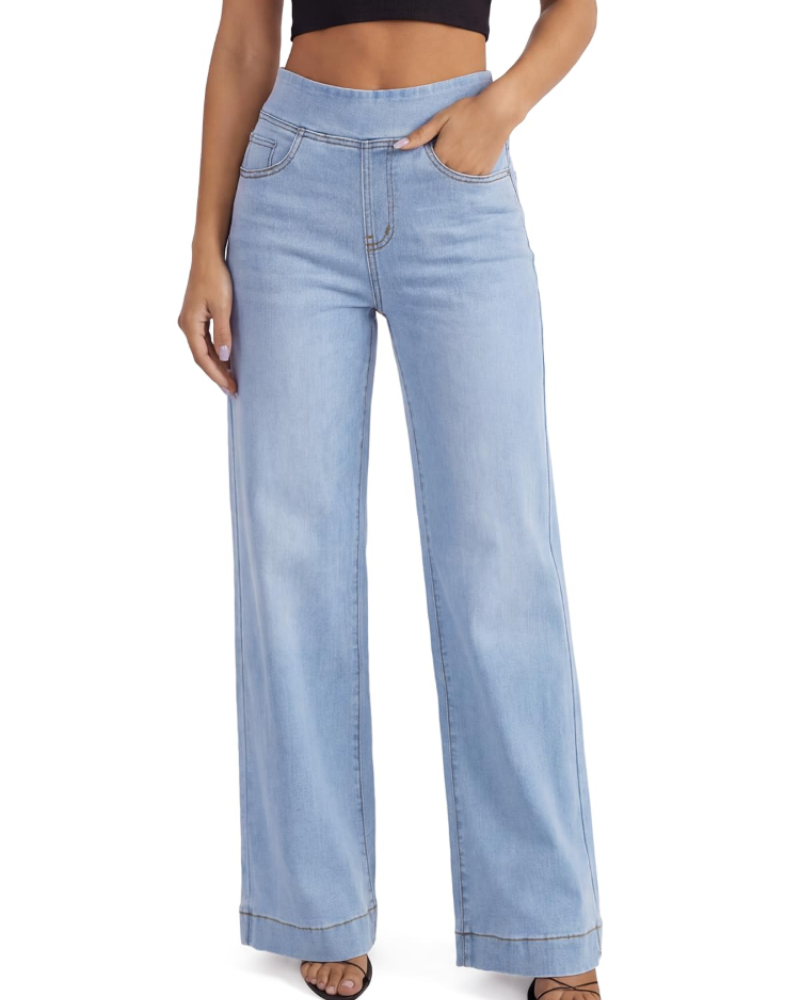 Imogen Jean Large Women’s – High-Waisted, Elastic, Stretch, Straight-Leg & 4 Pockets