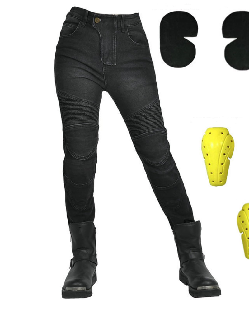 Kestrel Women’s Motorcycle Pants – Stretch, 4 Removable Protectors, Multiple Pockets