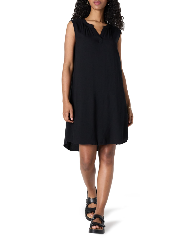 Shelby Robe Droite Femme Sans Manches – Robe Fluide 100% Viscose Col V Légère