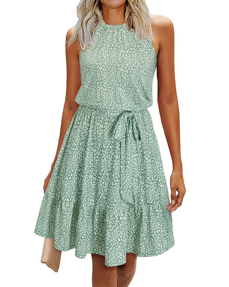Vestido Sophie para mujer – Vestido de verano con espalda descubierta, línea A, fluido, con volantes y bolsillos, elegante