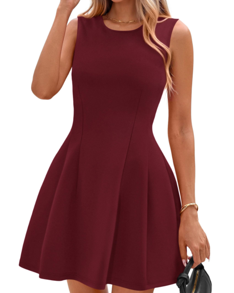 Sophie Women's Dress – Elegant Sleeveless Short A-Line Business Casual Stretch Dress