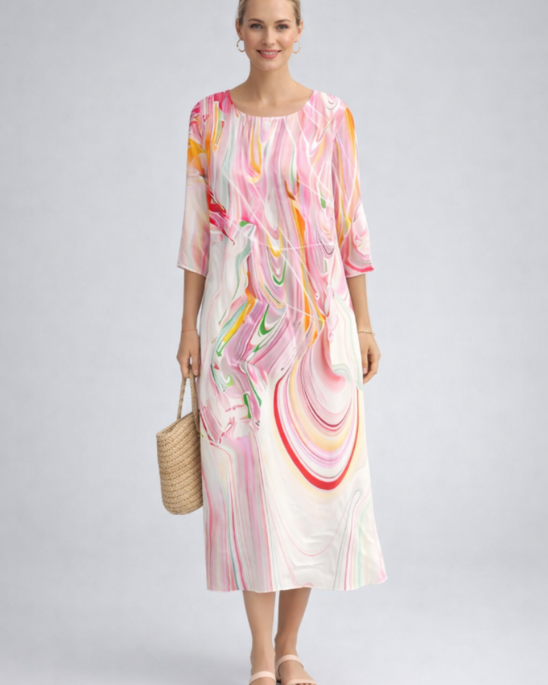 Vestido Paloma Feminino Elegante – Vestido Floral em Algodão, Corte Que Valoriza & Estilo Intemporal