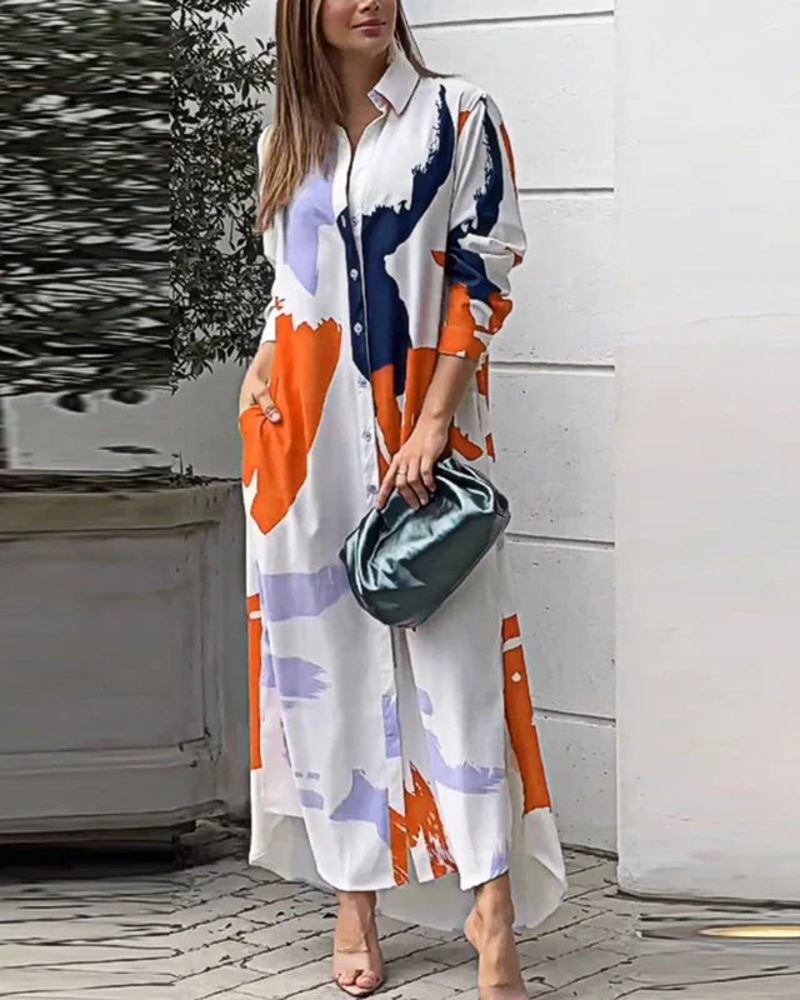 Elora Robe Élégante Femme – Robe Fluide avec Poches, Style Polyvalent & Confort