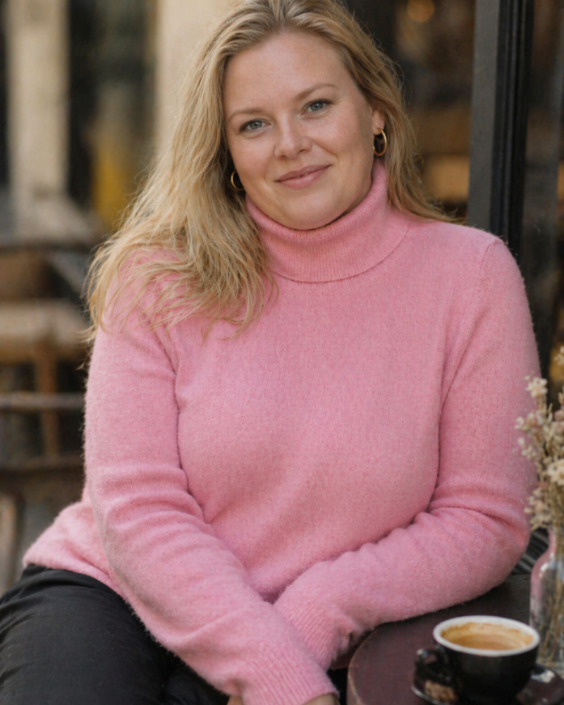 Sweter damski Curvy duży rozmiar – golf z kaszmiru premium, miękki, ciepły, elegancki