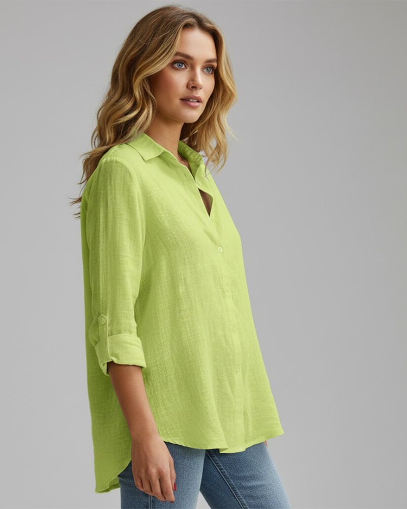 Blusa Jecca para Mujer con Botones – Camisa Elegante de Manga Larga, Corte Ajustado y Chic