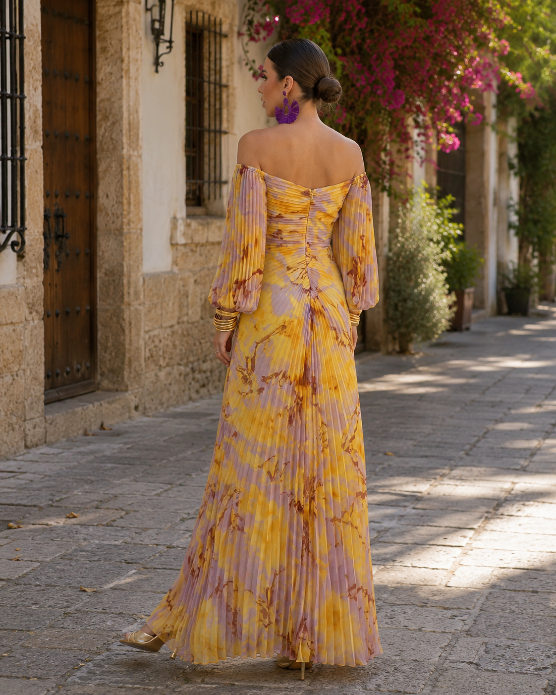Sloane Robe Maxi Femme – Imprimé Floral, Décolleté Profond & Fente Latérale