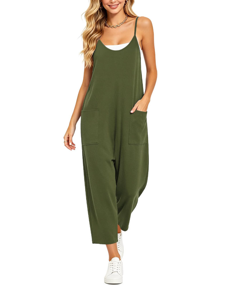 Marigold-jumpsuit til kvinder – løs pasform, justerbare stropper, brede ben og lommer