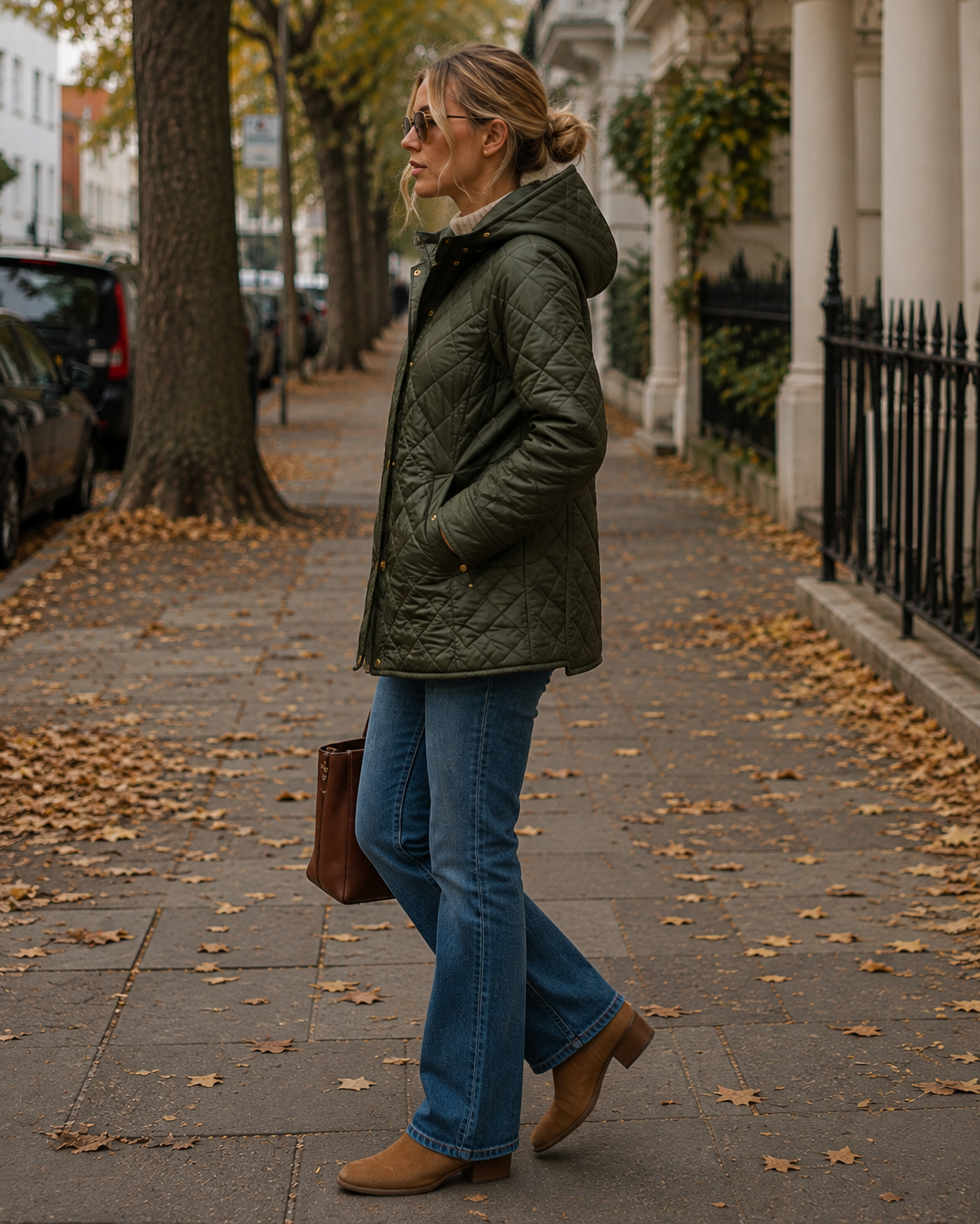 Hadley Veste Matelassée Femme – Coupe Cintrée, Boutons Dorés & Détails en Velours