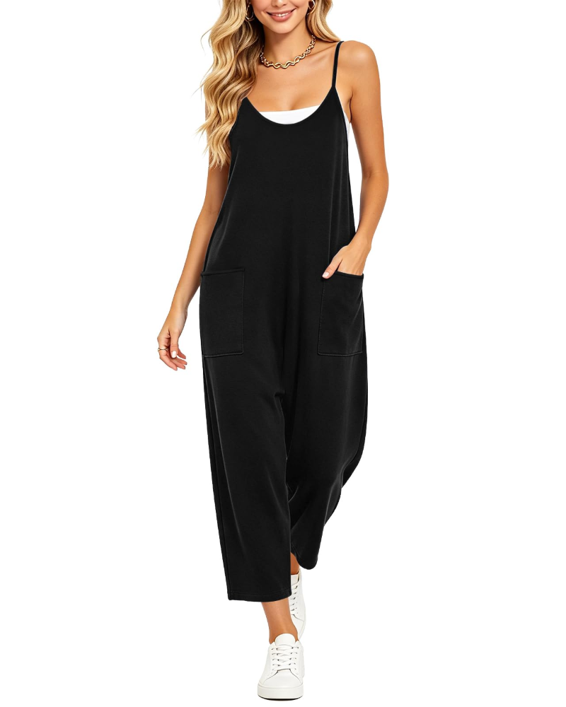 Marigold-jumpsuit til kvinder – løs pasform, justerbare stropper, brede ben og lommer