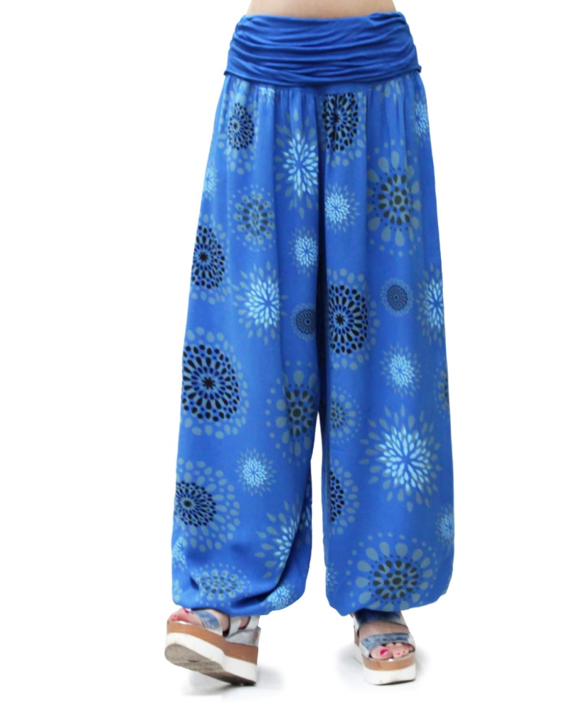 Bellamy Pantalon Sarouel Femme – 100% Viscose Coupe Ample Taille Élastique Yoga Été