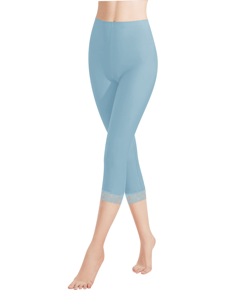Tinsley 3/4-Leggings für Damen – Hoher Bund aus dehnbarer Baumwolle mit atmungsaktiver Spitze