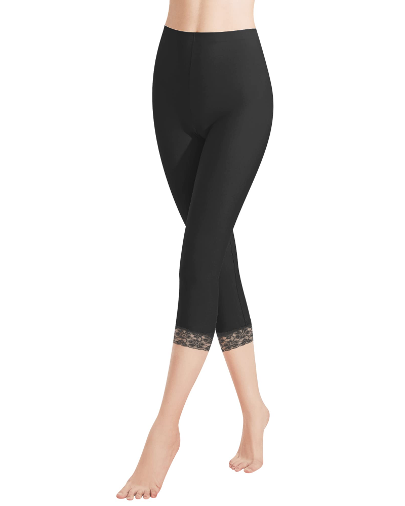 Tinsley 3/4-Leggings für Damen – Hoher Bund aus dehnbarer Baumwolle mit atmungsaktiver Spitze