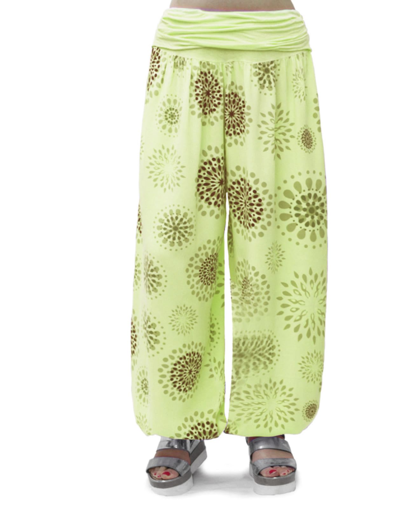 Bellamy Pantalon Sarouel Femme – 100% Viscose Coupe Ample Taille Élastique Yoga Été
