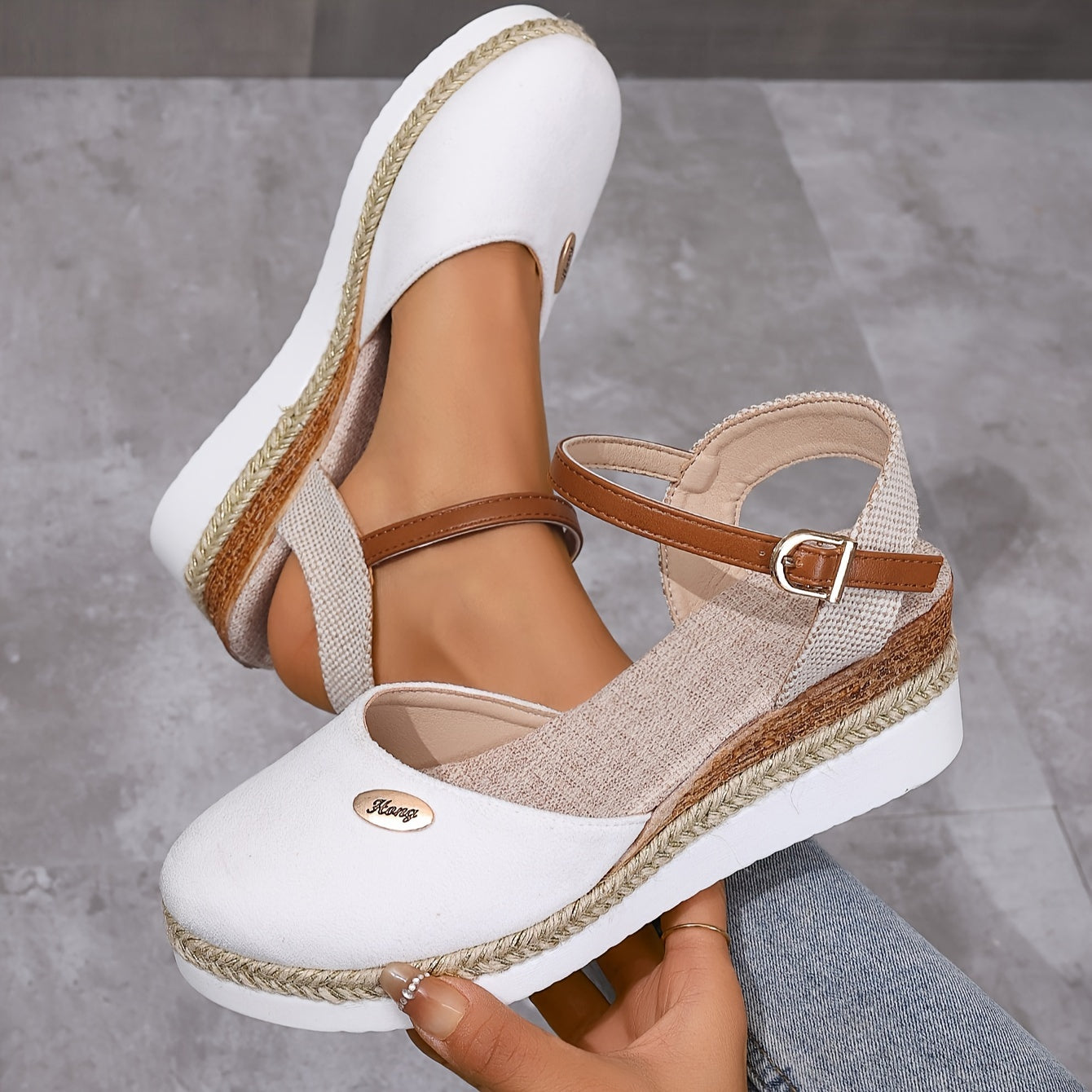 Zanira Sandales Femme – Sandalen mit Keilabsatz, geschlossene Spitze, schick und bequem für den Sommer
