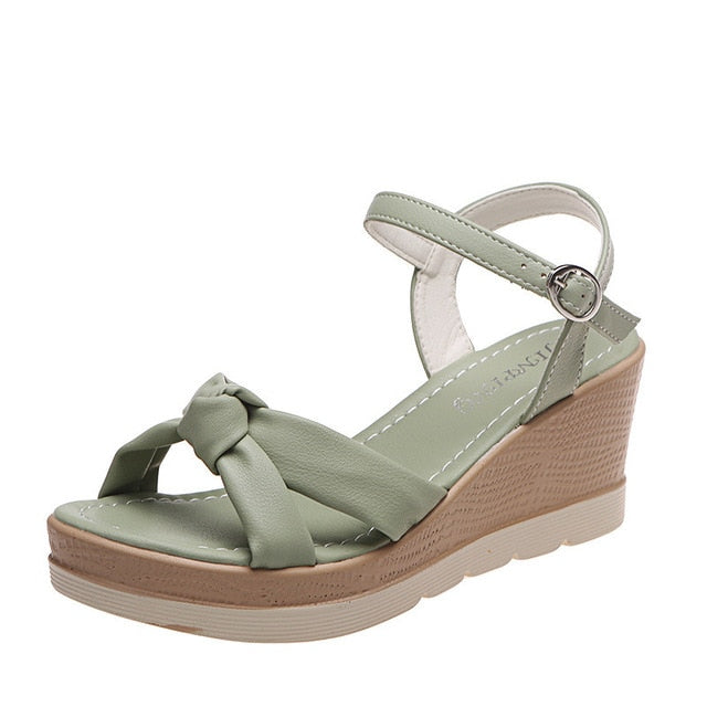 Matilda Wedge Sandals Women – Elegant Cross-Strap Sandals & Comfortable Heel