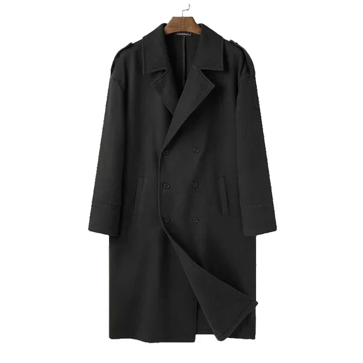 Michael Manteau Longo Homem – Corte Largo Confortável & Fecho Frontal Prático