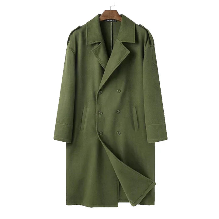 Michael Manteau Longo Homem – Corte Largo Confortável & Fecho Frontal Prático