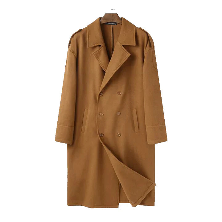 Michael Manteau Longo Homem – Corte Largo Confortável & Fecho Frontal Prático