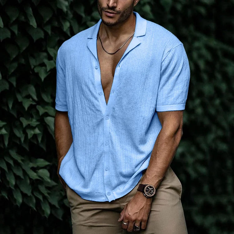 Leandro Chemise Homme Été – Chemise en Lin Respirante à Coupe Flatteuse pour Look Décontracté
