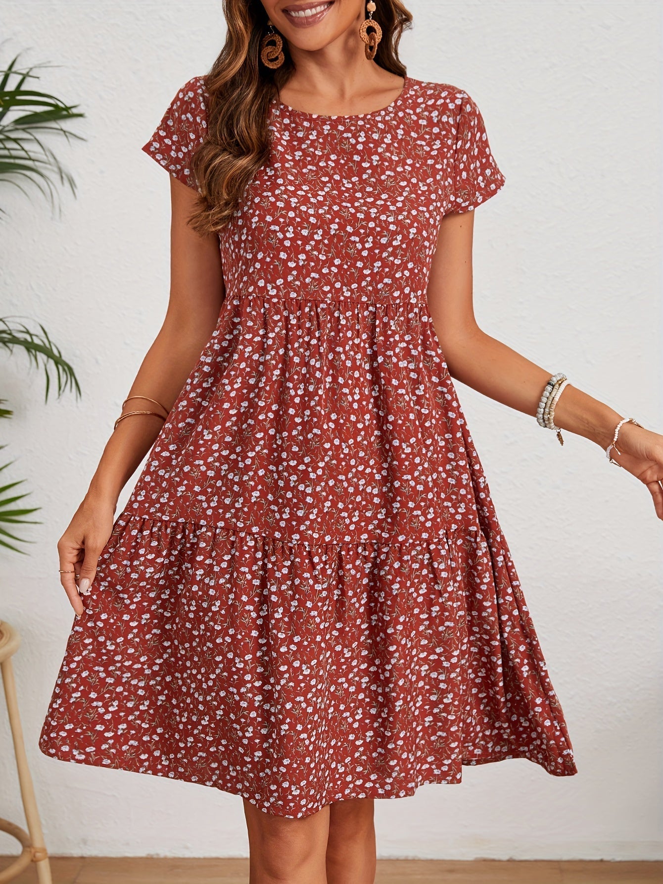 Katie Robe d'Été Femme – Robe Fleurie Légère en Polyester avec Coupe Confortable