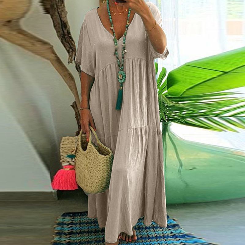 Saylor Long Summer Dress Women – Loose Bohemian Maxi Dress Casual Style for Holidays & Leisure