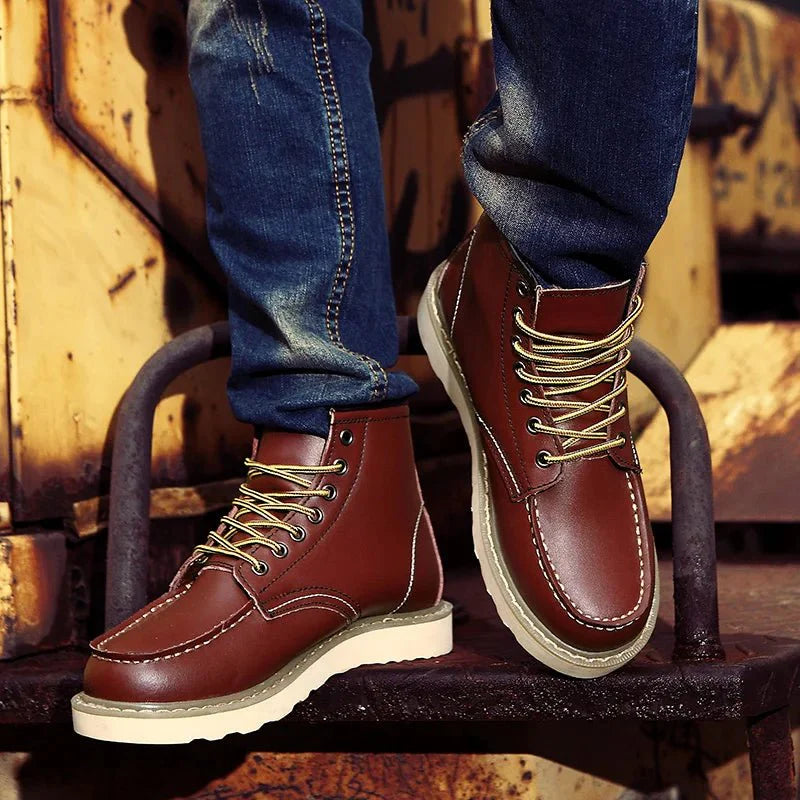 Sandro Bottes d’Hiver en Cuir pour Homme – Hoch geschnittene Retro-Schnürstiefel mit Premium-Schnitt