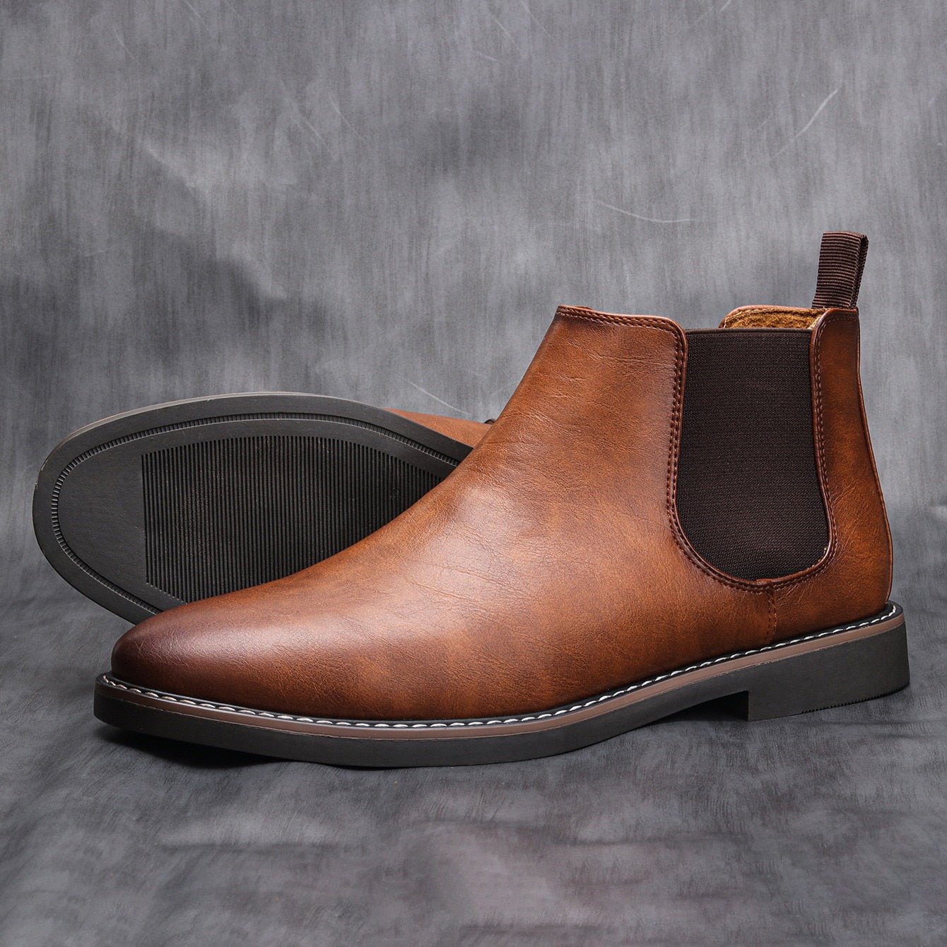 Lucio Bottes Elegantní kožené boty pro muže – Polokozačky na podzim s špičatou špičkou