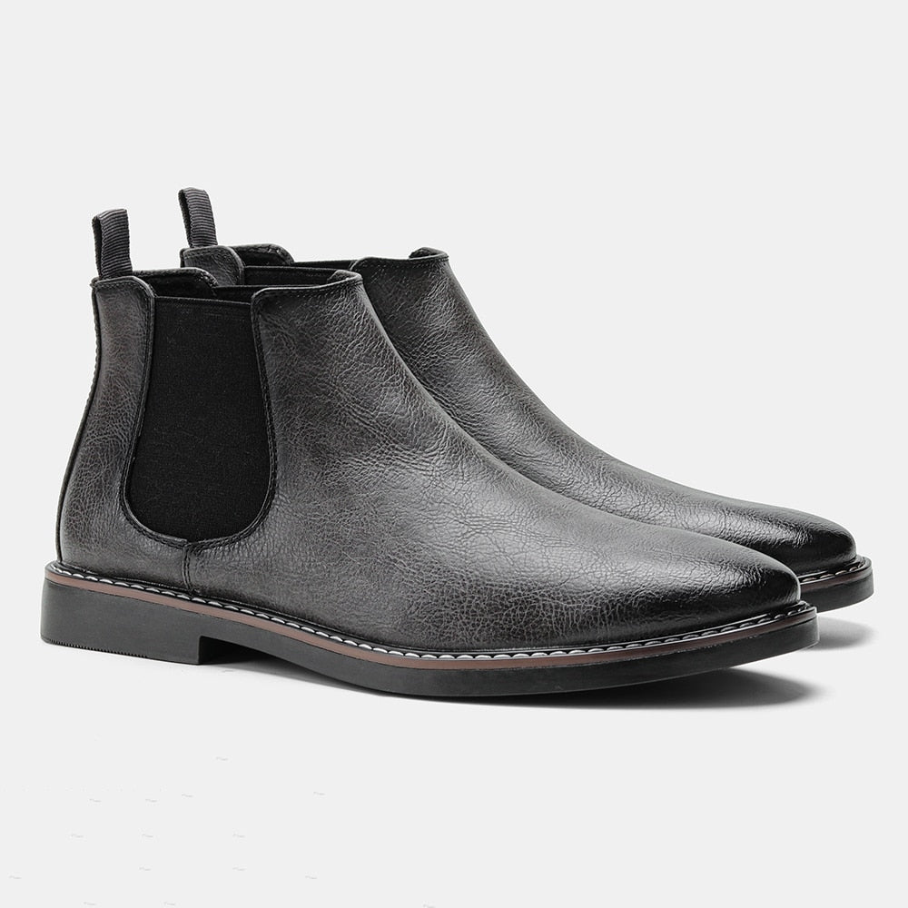 Lucio Bottes Elegantní kožené boty pro muže – Polokozačky na podzim s špičatou špičkou