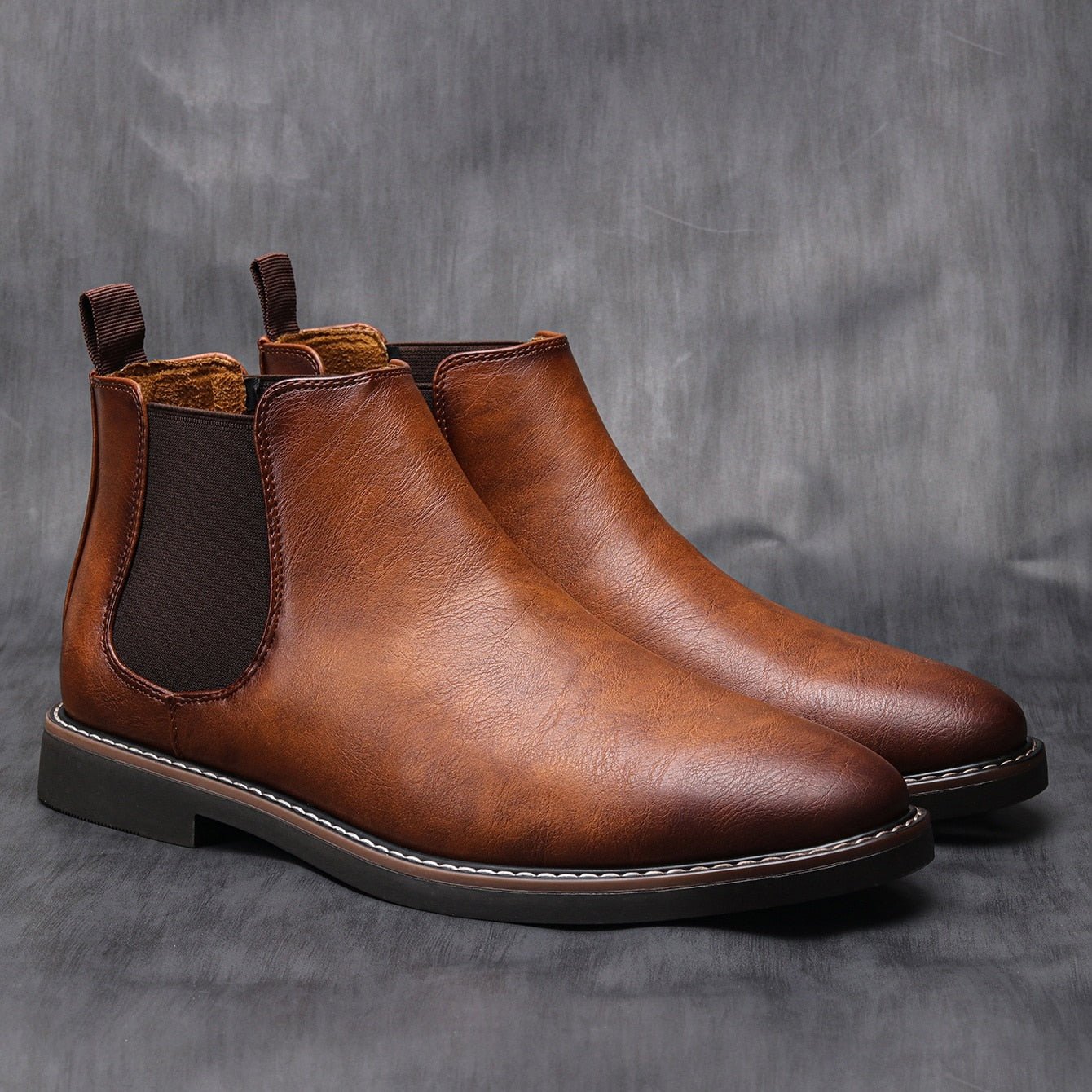 Lucio Bottes Elegantní kožené boty pro muže – Polokozačky na podzim s špičatou špičkou