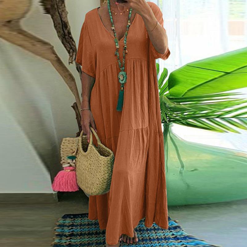 Saylor Long Summer Dress Women – Loose Bohemian Maxi Dress Casual Style for Holidays & Leisure