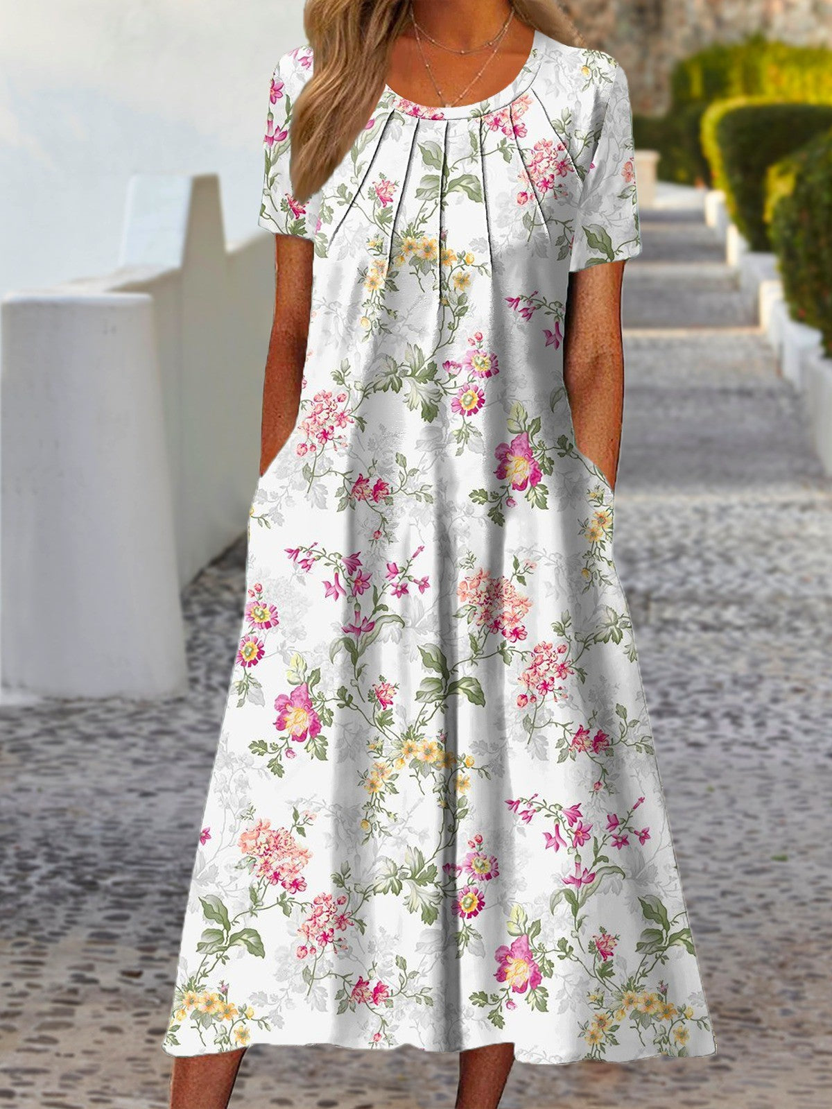 Marilou Robe Mi-Longue Femme – Croială fluidă cu imprimeu floral ușor și elegant