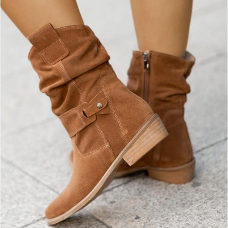 Ellis Μποτίνια από Σουέτ Casual – Δυτικός Κομψός Στυλ και Αστικός Άνετος για Κάθε Μέρα