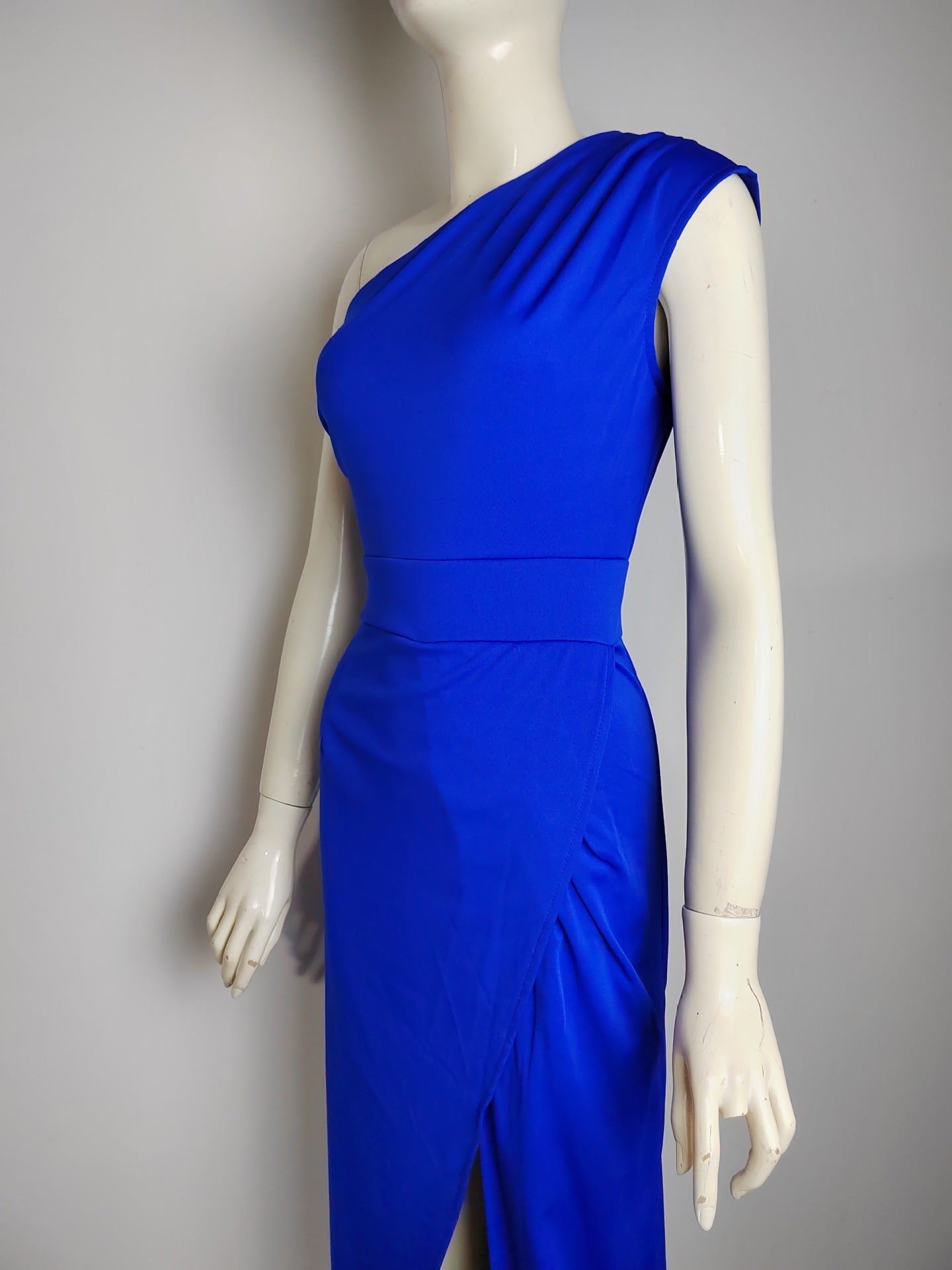Clarissa avondjurk voor dames - één schouder, asymmetrische halslijn, hoge split - elegante en aansluitende jurk voor formele evenementen