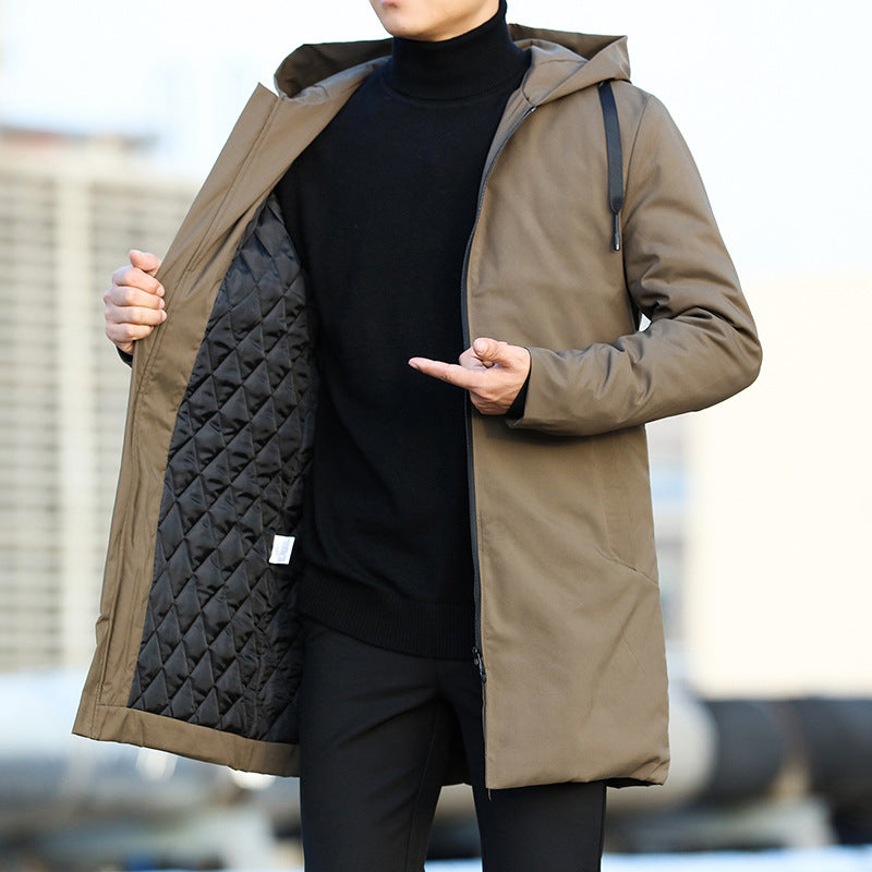 Eric Veste Homme d’Hiver – Longue, Imperméable avec Capuche Ajustable & Doublure Isolante